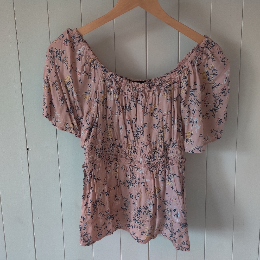 Derek Heart pink flutter sleeve top